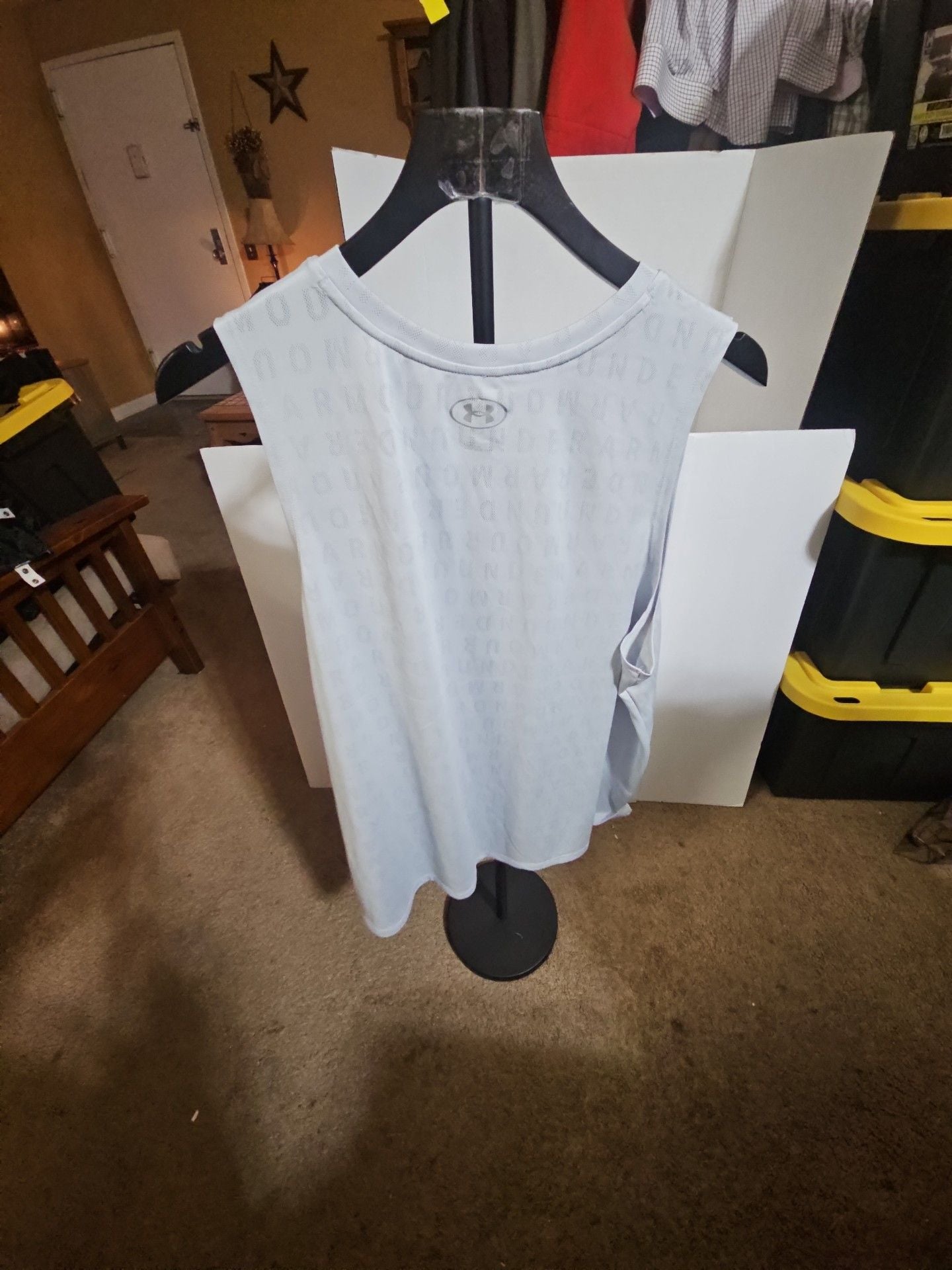 Under Armour Tank Top Size 2X Light Blue Logo Print Loose womens 3