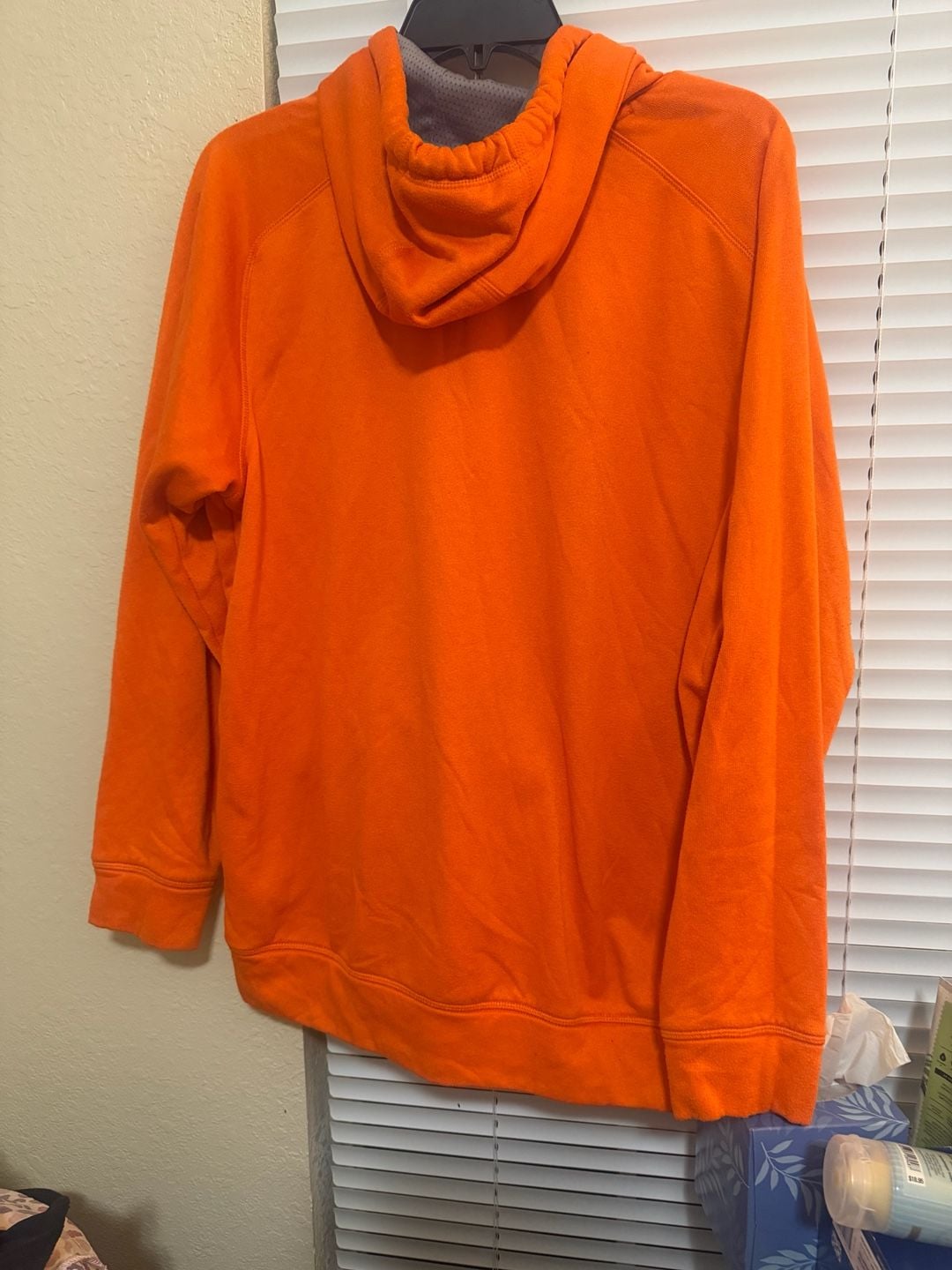 Adidas Ultimate Hoodie Size L Orange Gray Pullover Sweatshirt 5