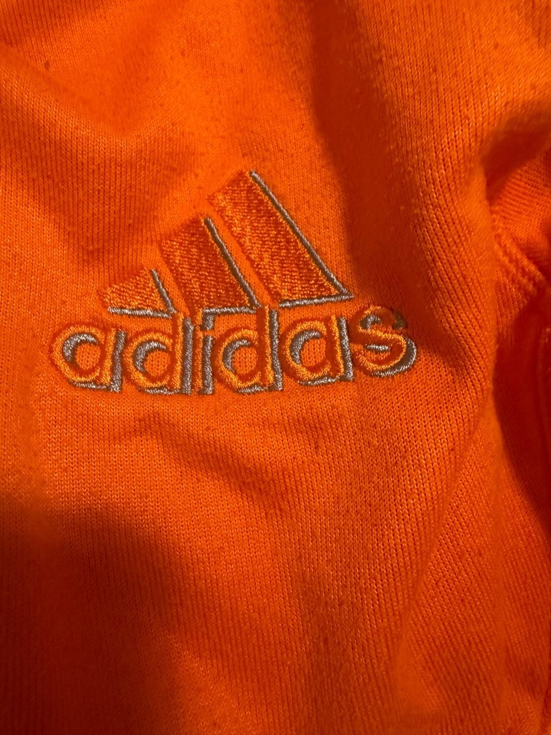 Adidas Ultimate Hoodie Size L Orange Gray Pullover Sweatshirt 7