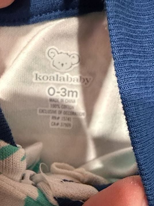 Koalababy Lil Bro Footed Sleeper Size 0-3m Striped Cotton 6
