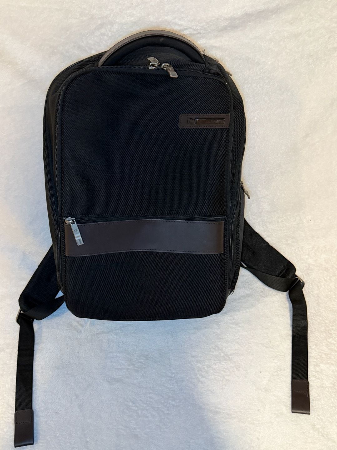 Samsonite Black Laptop Backpack with Brown Trim 2