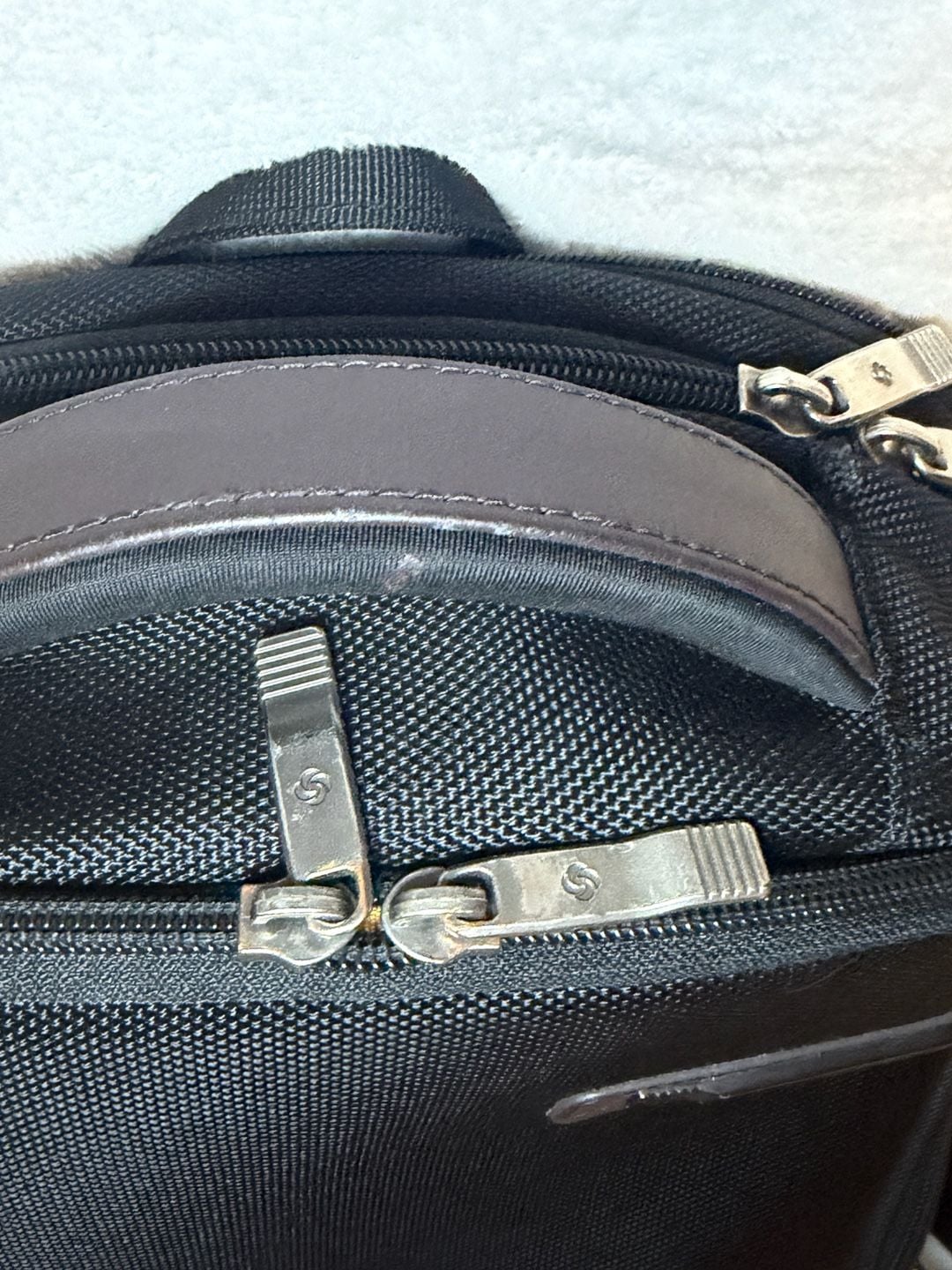 Samsonite Black Laptop Backpack with Brown Trim 4