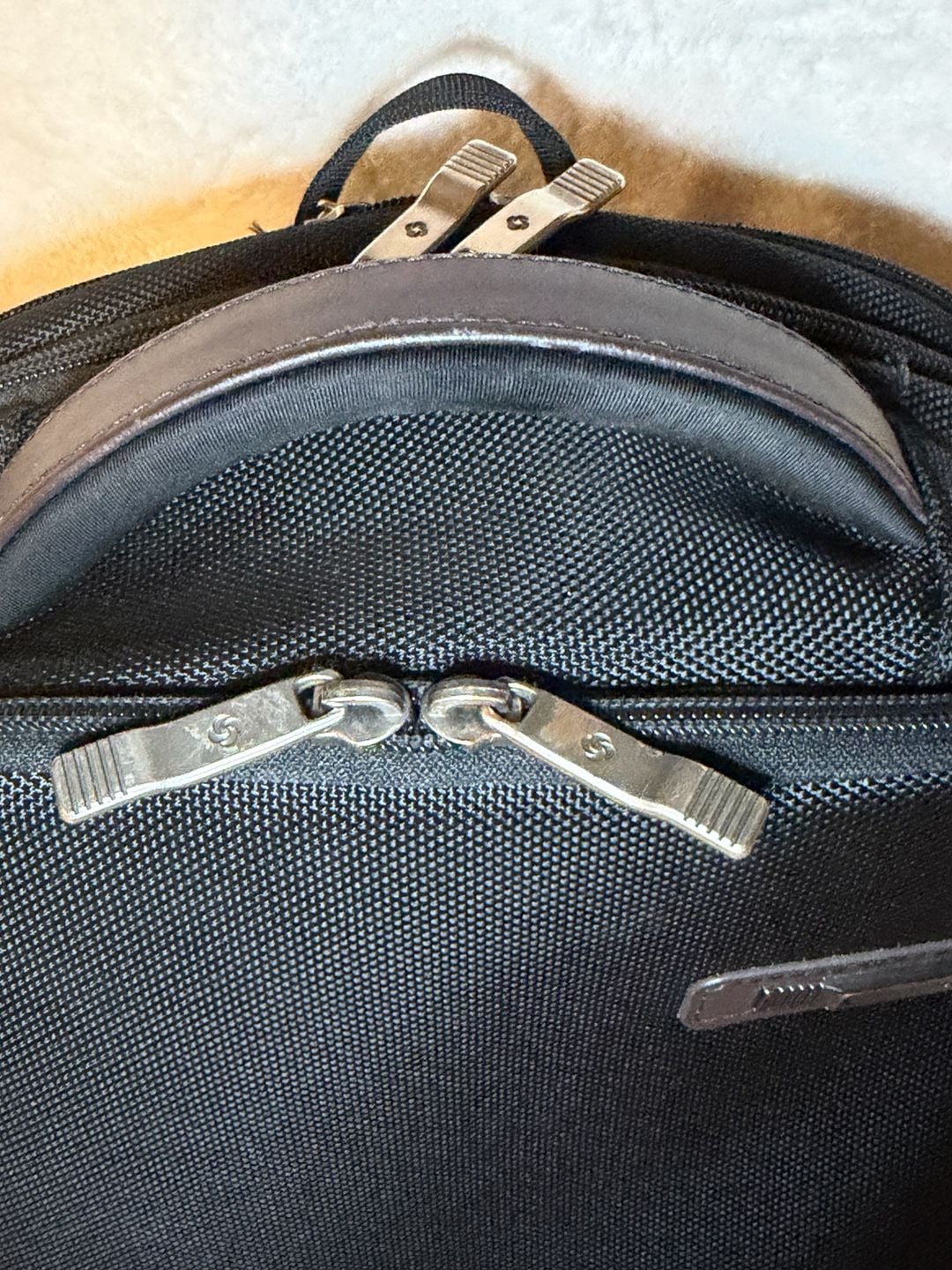 Samsonite Black Laptop Backpack with Brown Trim 14