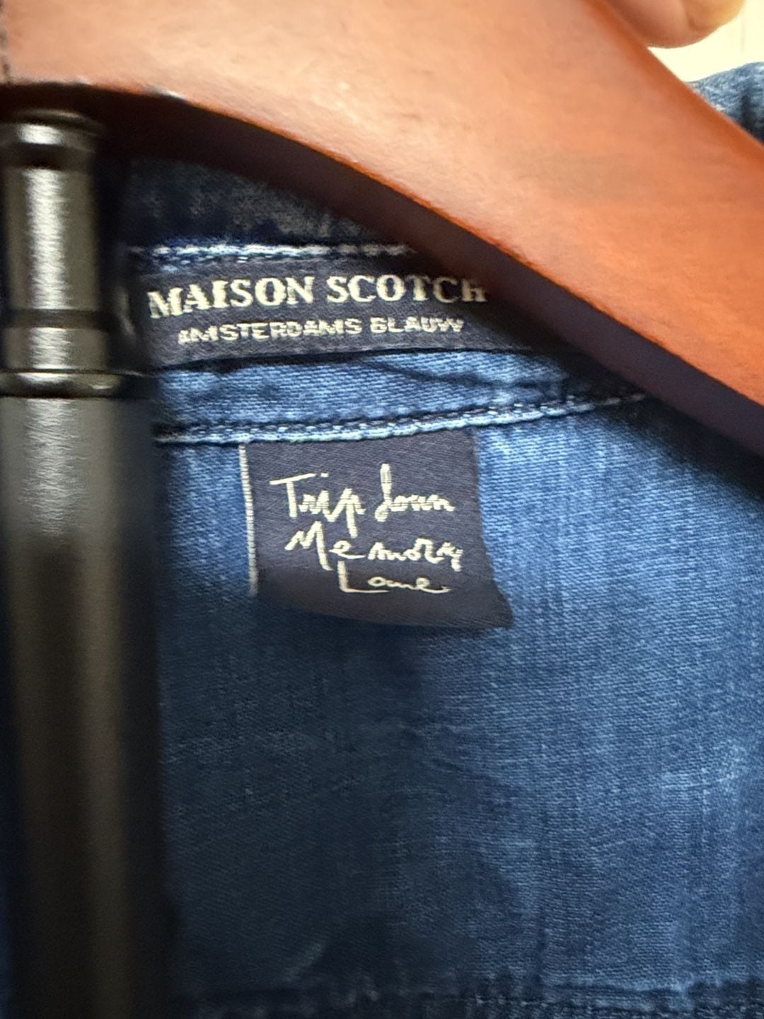 Maison Scotch Amsterdams Blauw Denim Shirt Blue Cotton/165 3