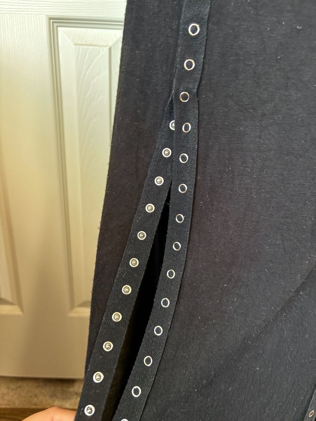 Vintage Y2K Agaci Grommet Detail Black Maxi Skirt 7