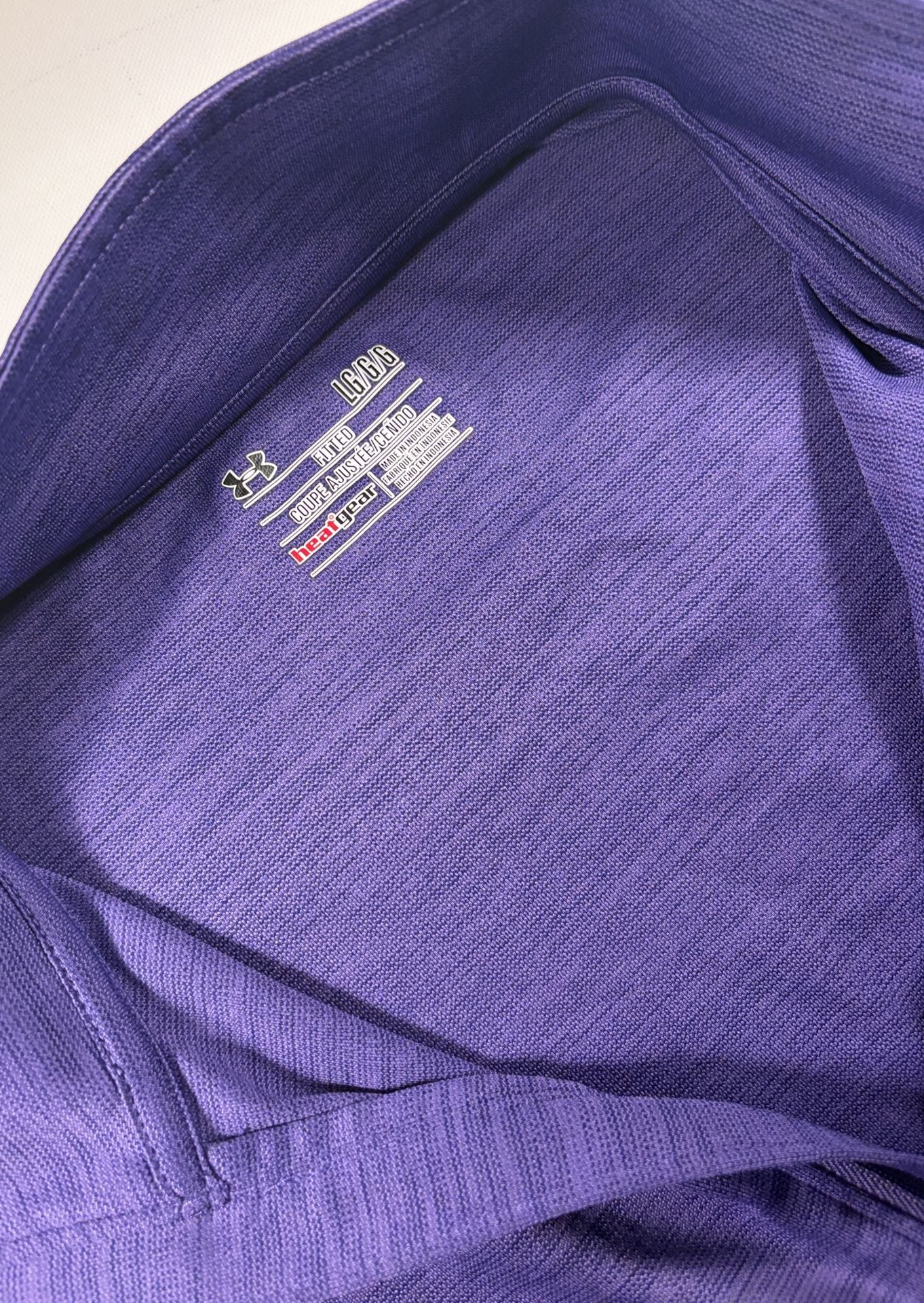 Under Armour HeatGear 1/4 Zip Pullover Size LG Purple Long Sleeve Fitted 3