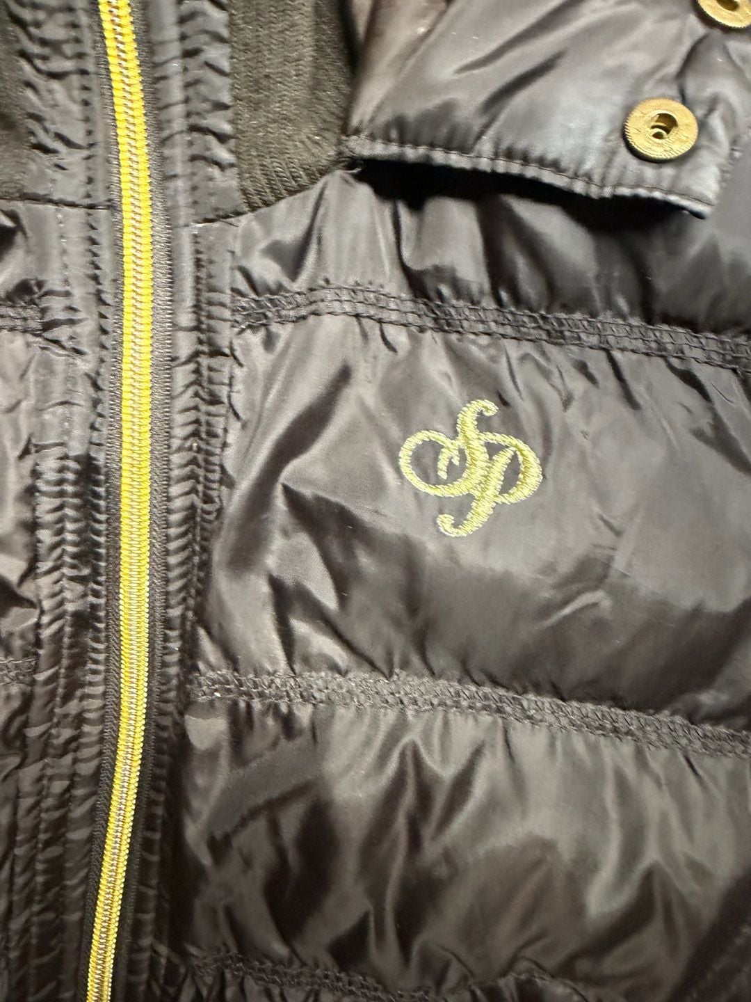 Southpole Puffer Jacket Womens M/L Black Vest Cropped Zip Off ... 4