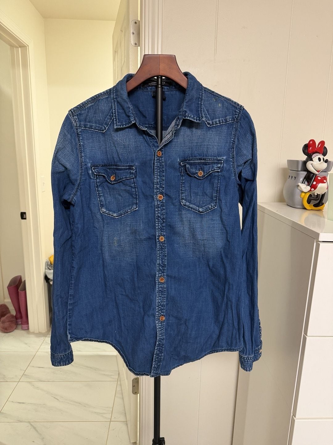 Maison Scotch Amsterdams Blauw Denim Shirt Blue Cotton/165 4