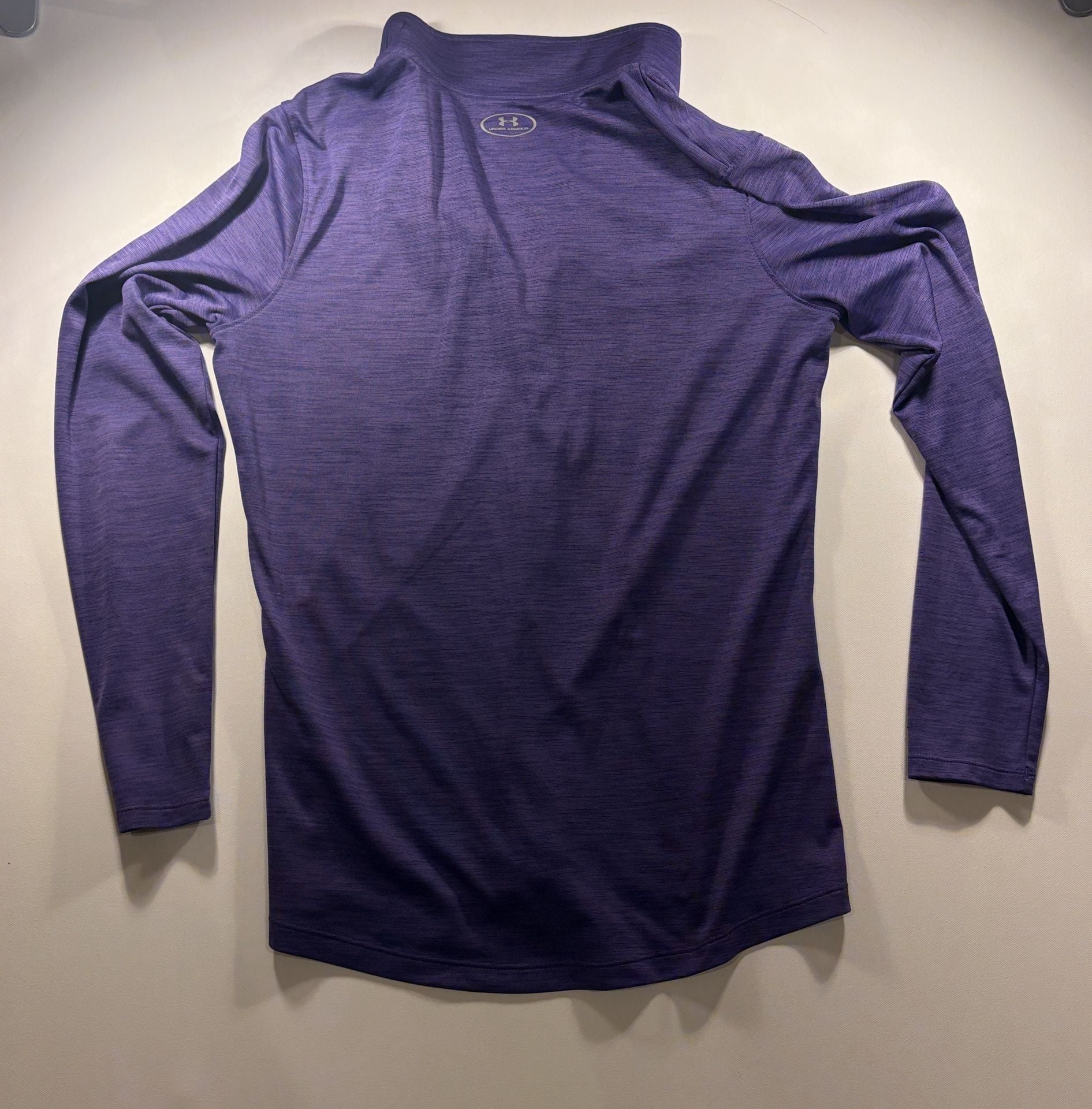 Under Armour HeatGear 1/4 Zip Pullover Size LG Purple Long Sleeve Fitted 4
