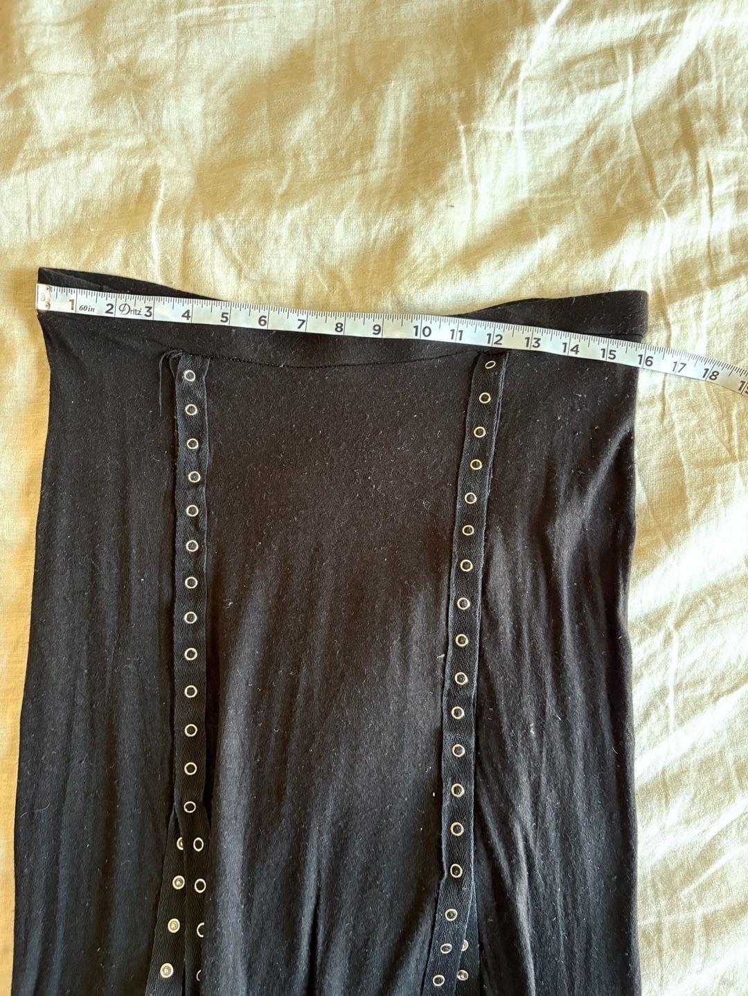 Vintage Y2K Agaci Grommet Detail Black Maxi Skirt 9