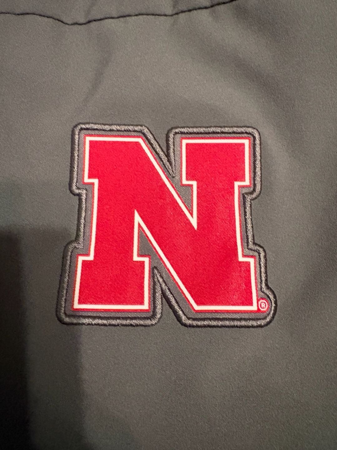 Adidas Nebraska Huskers Bomber Jacket Size XL Grey Full Zip 4