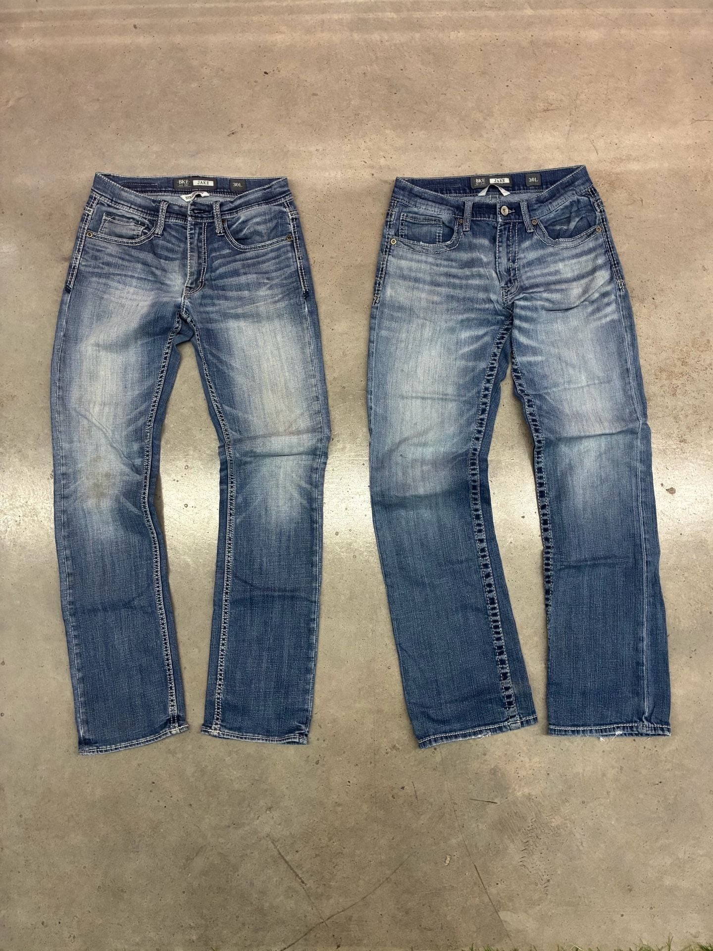 Bundle Of 4 BKE Jake Straight Jeans Size 30L Light Wash Denim 3