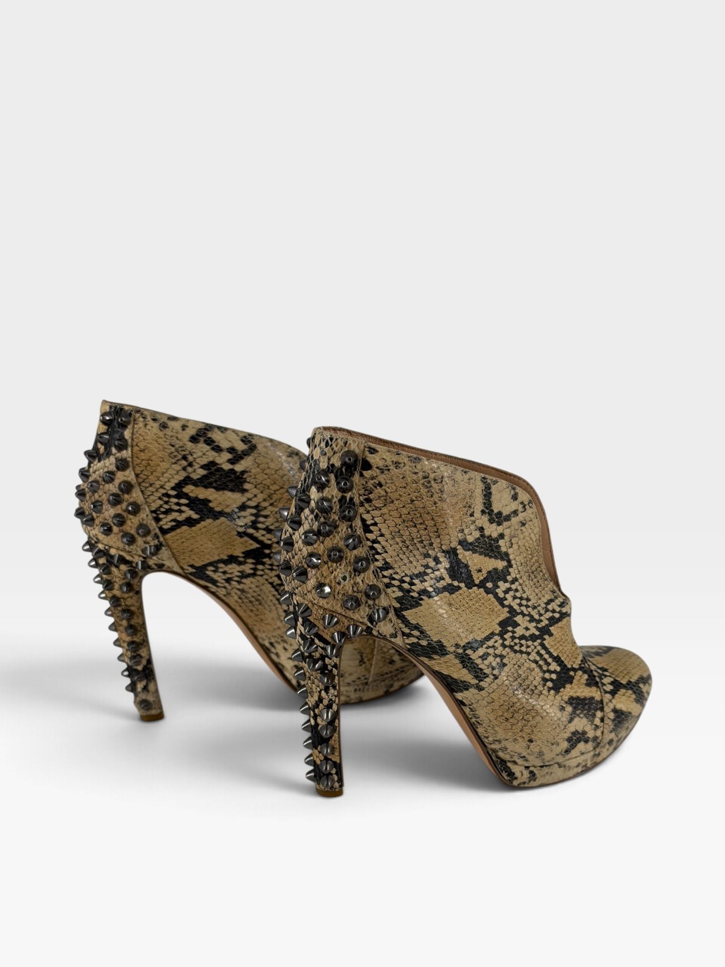 BCBGMAXAZRIA Snakeskin Studded Ankle Boots 3