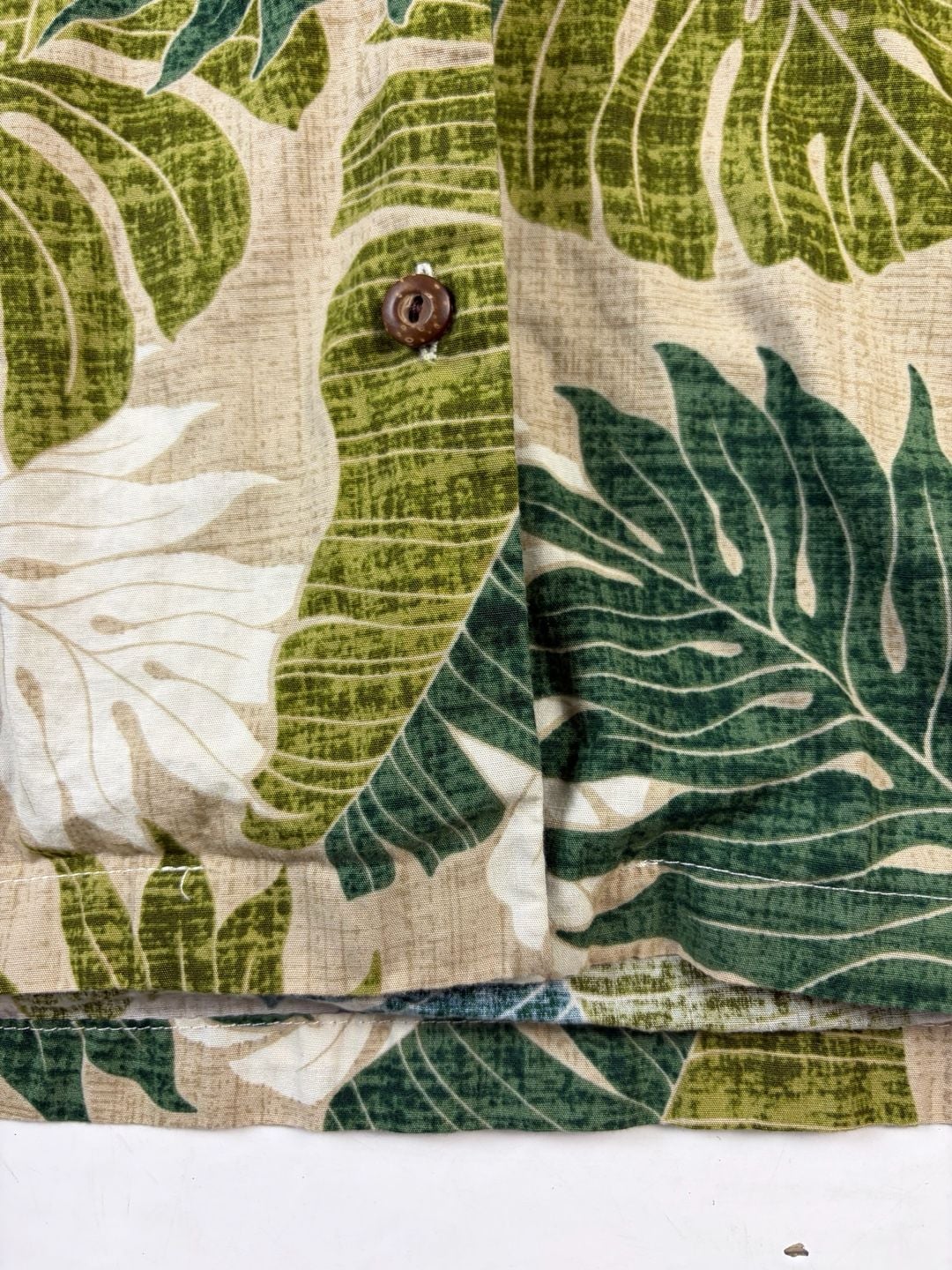 Malihini Hawaii Tropical Leaf Hawaiian Collared Button Down Shirt Green Size M (OF) 8