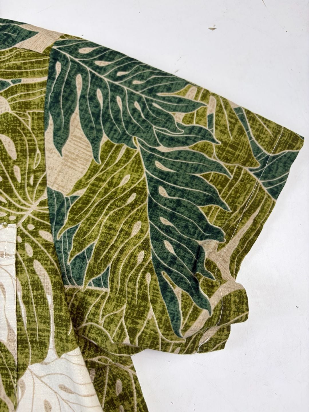 Malihini Hawaii Tropical Leaf Hawaiian Collared Button Down Shirt Green Size M (OF) 9