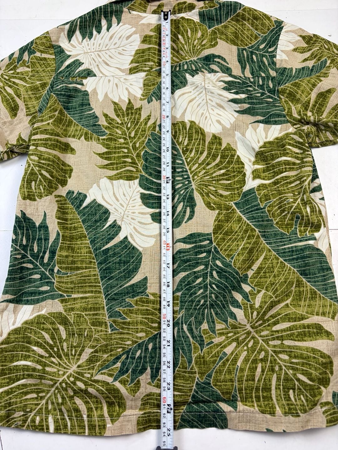 Malihini Hawaii Tropical Leaf Hawaiian Collared Button Down Shirt Green Size M (OF) 14