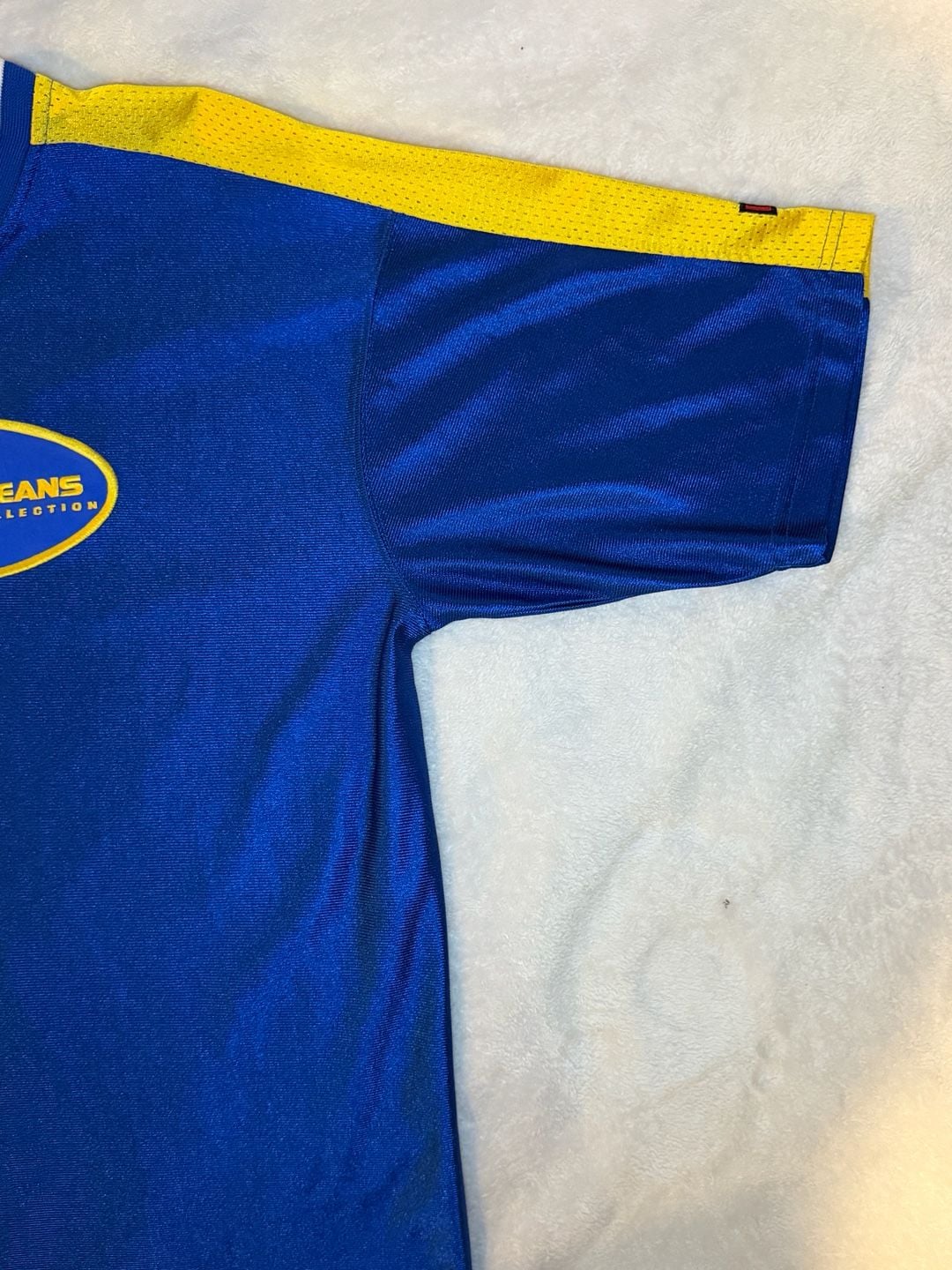 Vtg FUBU Jeans Collection Jersey Size XL 1992 Blue Yellow 5