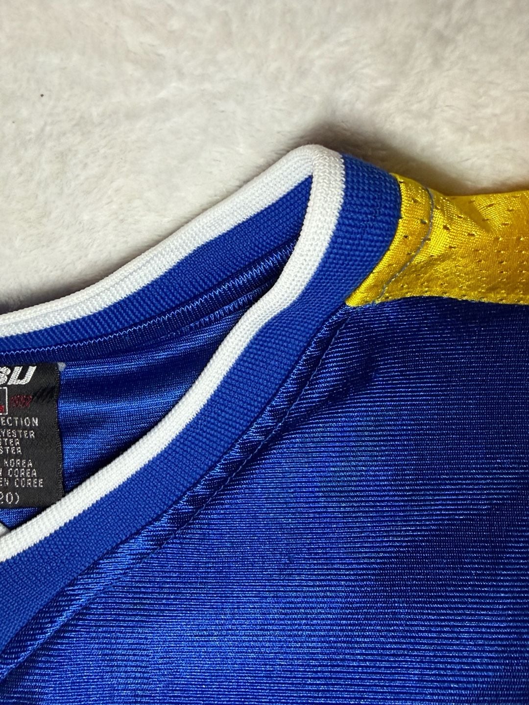 Vtg FUBU Jeans Collection Jersey Size XL 1992 Blue Yellow 8