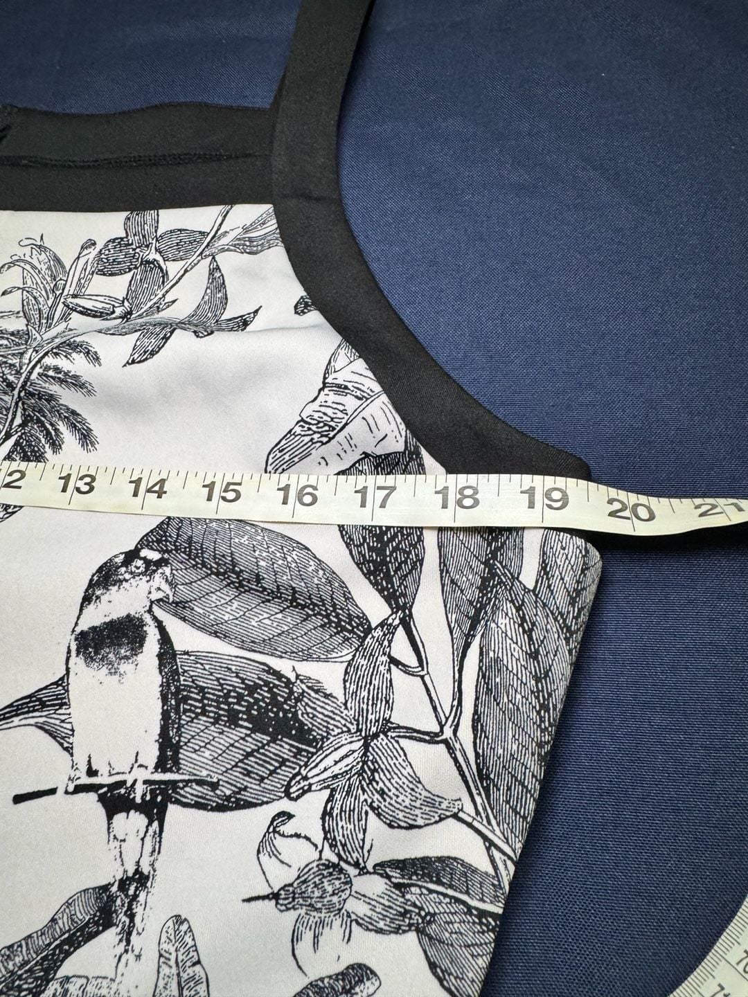 Worthington Tropical Bird Print Peplum Top L Black White Sleeveless Botanical 8