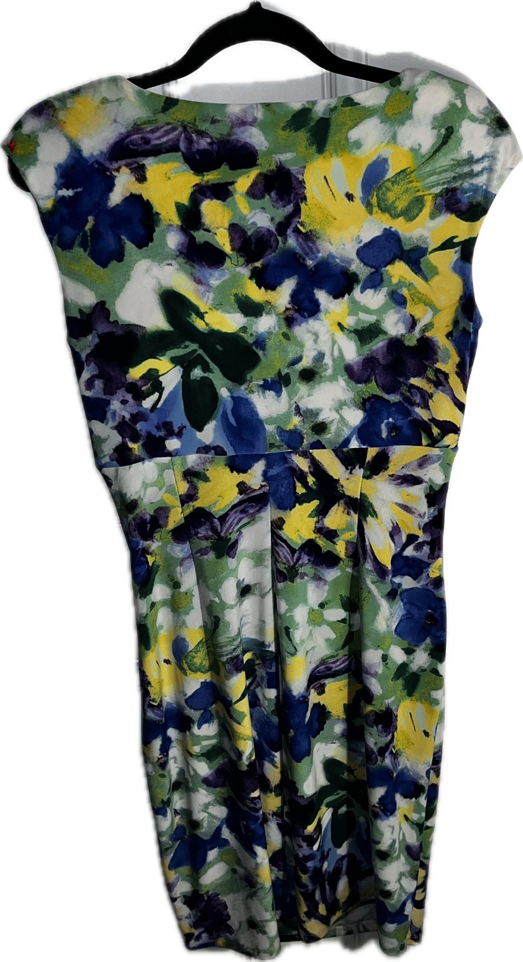 Lauren Ralph Lauren Dress Size 8 Floral Print Ruched V-Neck Cap Sleeve 3