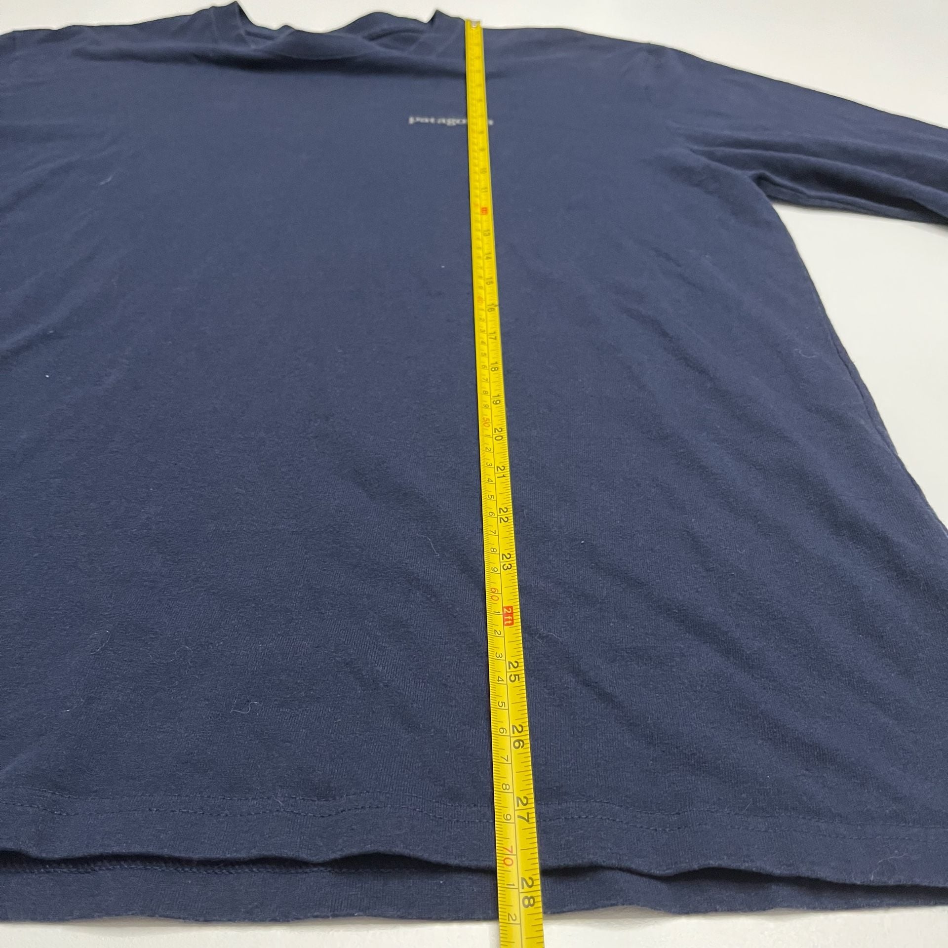 Patagonia Men's Navy Blue Long Sleeve Logo T-Shirt Regular Fit Size L 7