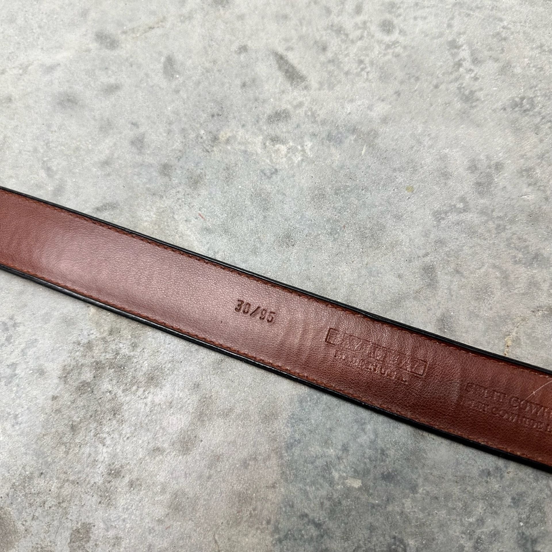 Vintage Made in USA Leather Cowhide Belt - Size 38 3
