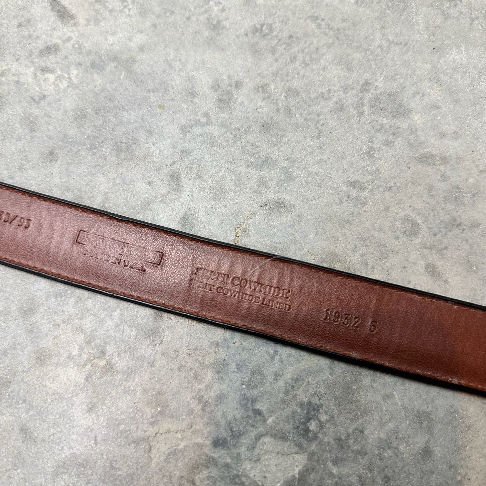 Vintage Made in USA Leather Cowhide Belt - Size 38 5