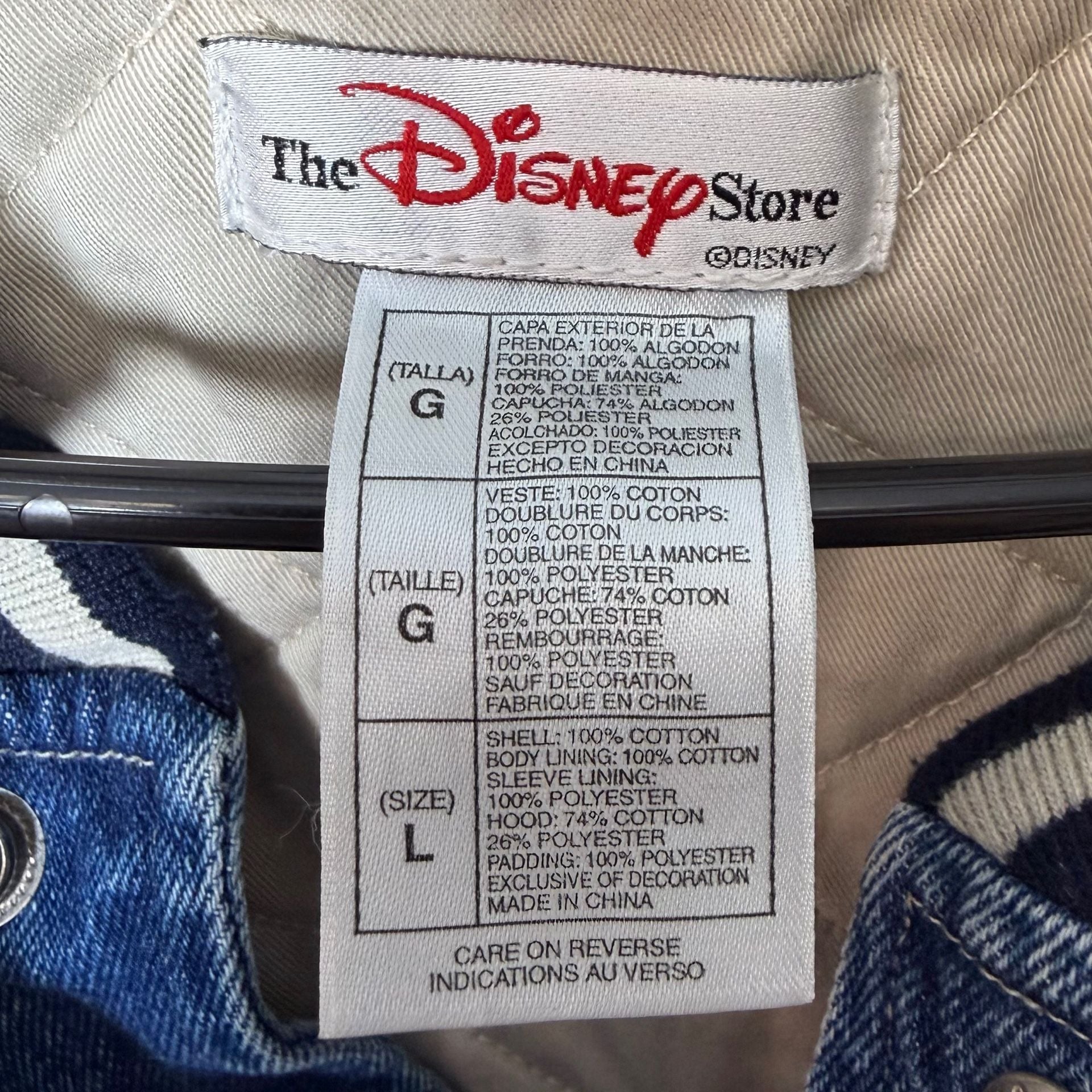 Vintage Disney Mickey Mouse Denim Varsity Jacket Size L 5