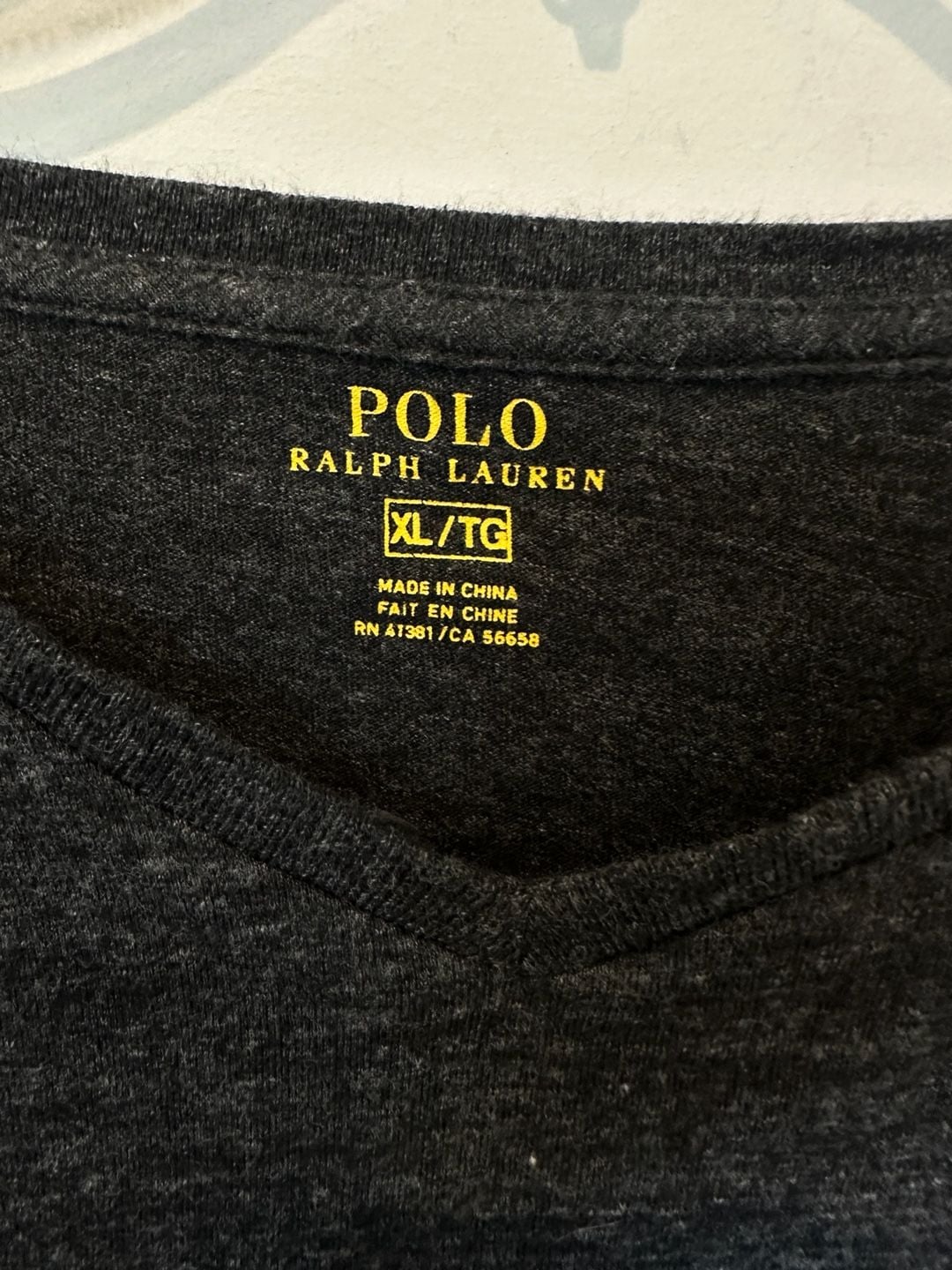 Polo Ralph Lauren Long Sleeve V-Neck T-Shirt Size XL Charcoal Gray 3