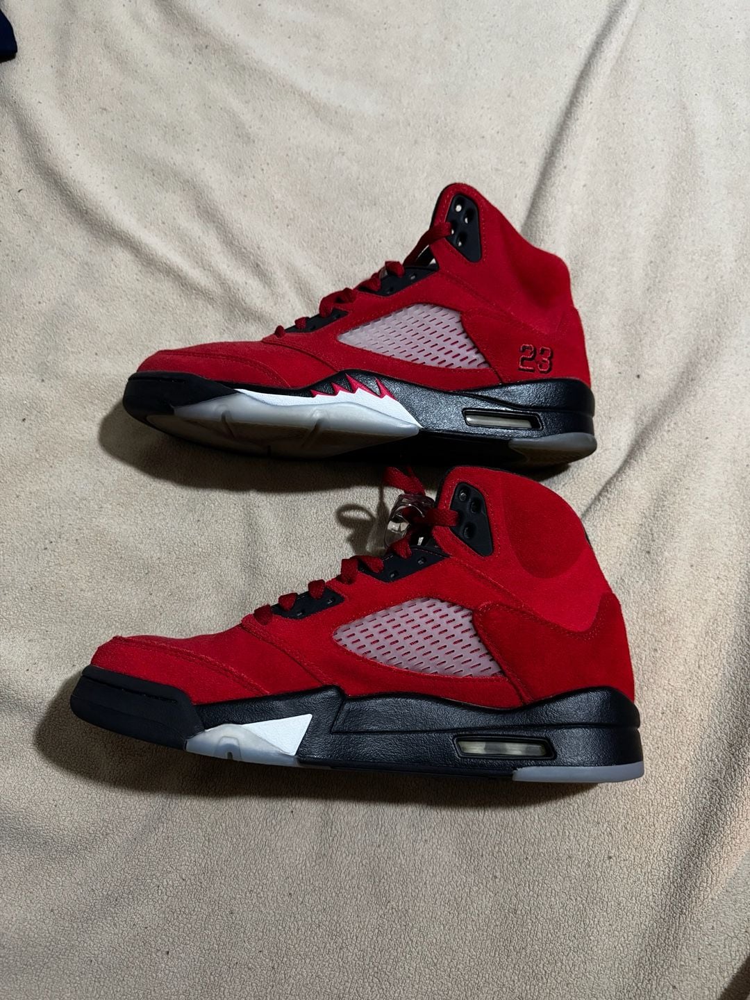 Jordan 5 Retro Raging Bull Sneakers Size 8.5Red Suede 4