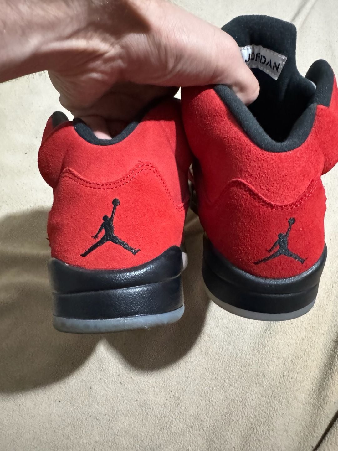 Jordan 5 Retro Raging Bull Sneakers Size 8.5Red Suede 6