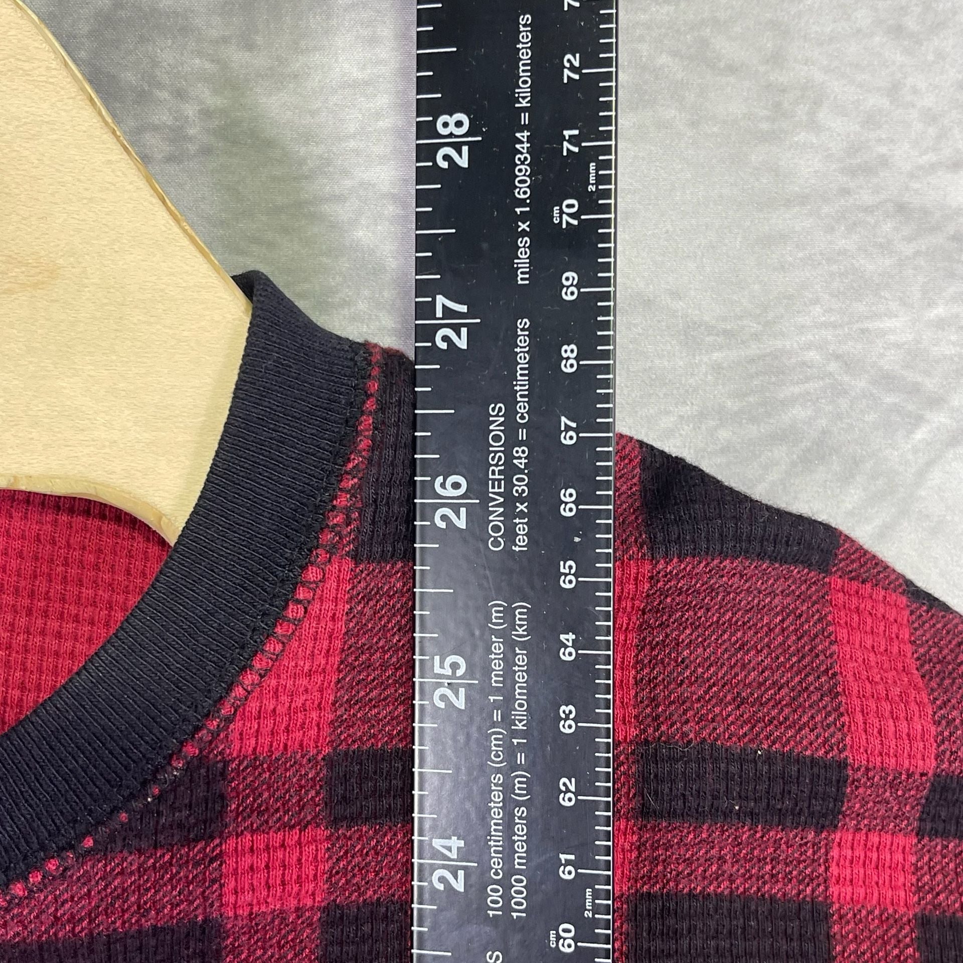 Polo Ralph Lauren Buffalo Plaid Thermal Shirt Size L Red Black Long Sleeve 4