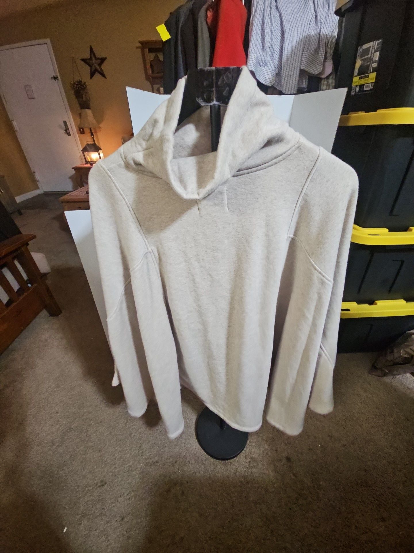 UGG Fuzzy Fleece Cowl Neck Pullover Hoodie Size XS/S Cream 3