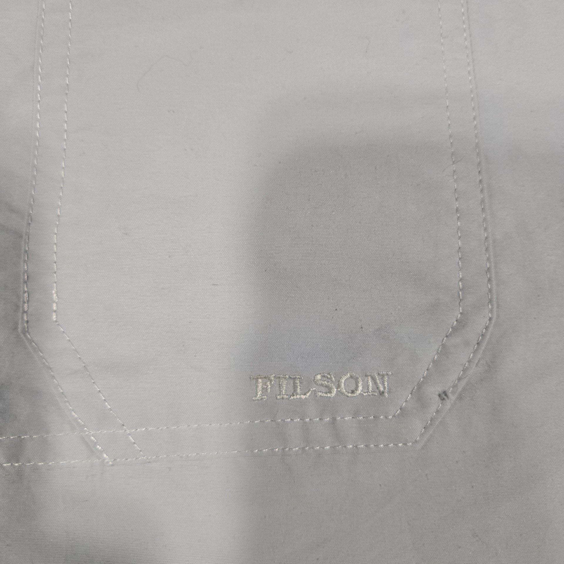 Filson Short Sleeve Button Up Shirt Size XL Light Blue Fishing 8