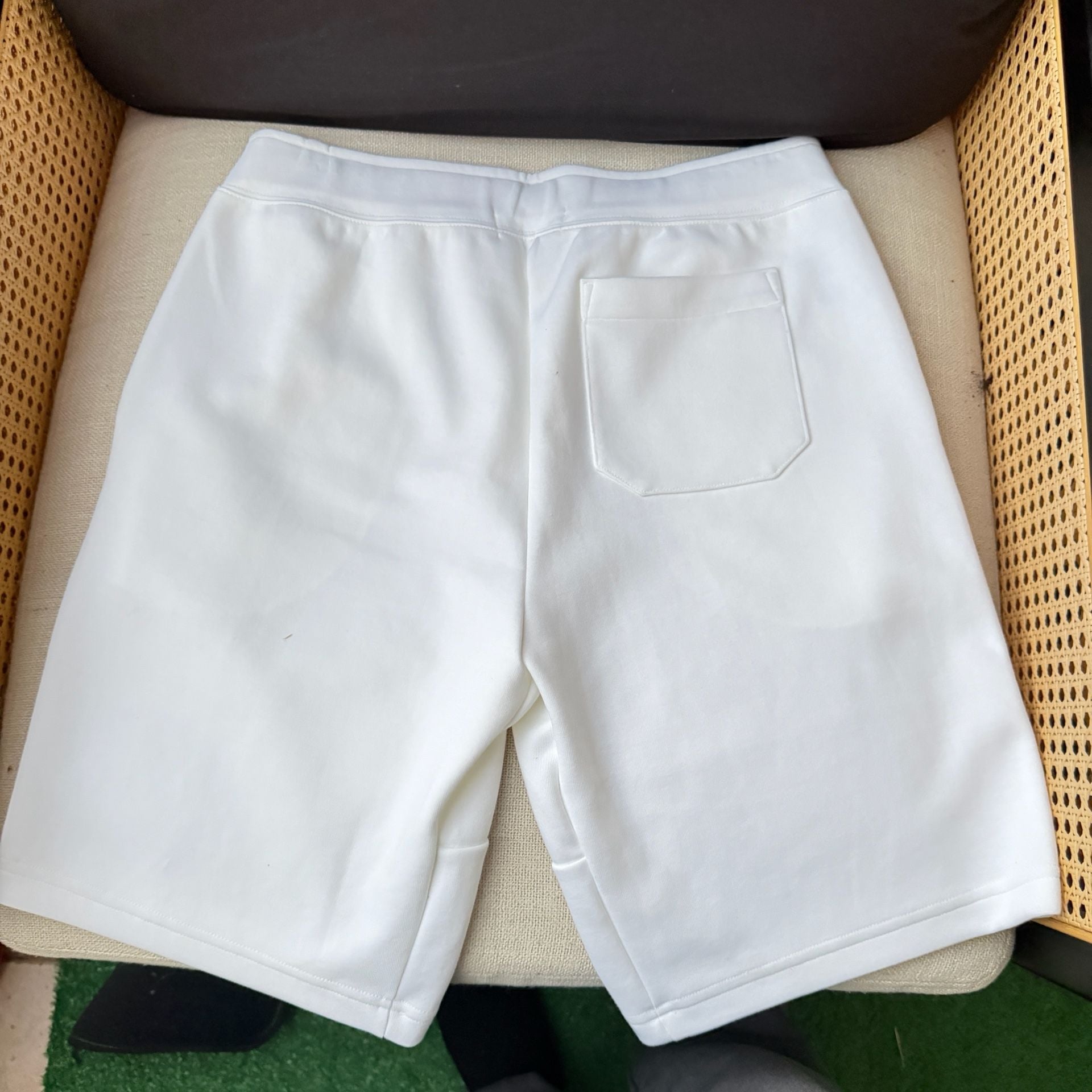 e: Polo Ralph Lauren Men’s White Fleece Drawstring Shorts Size S 4