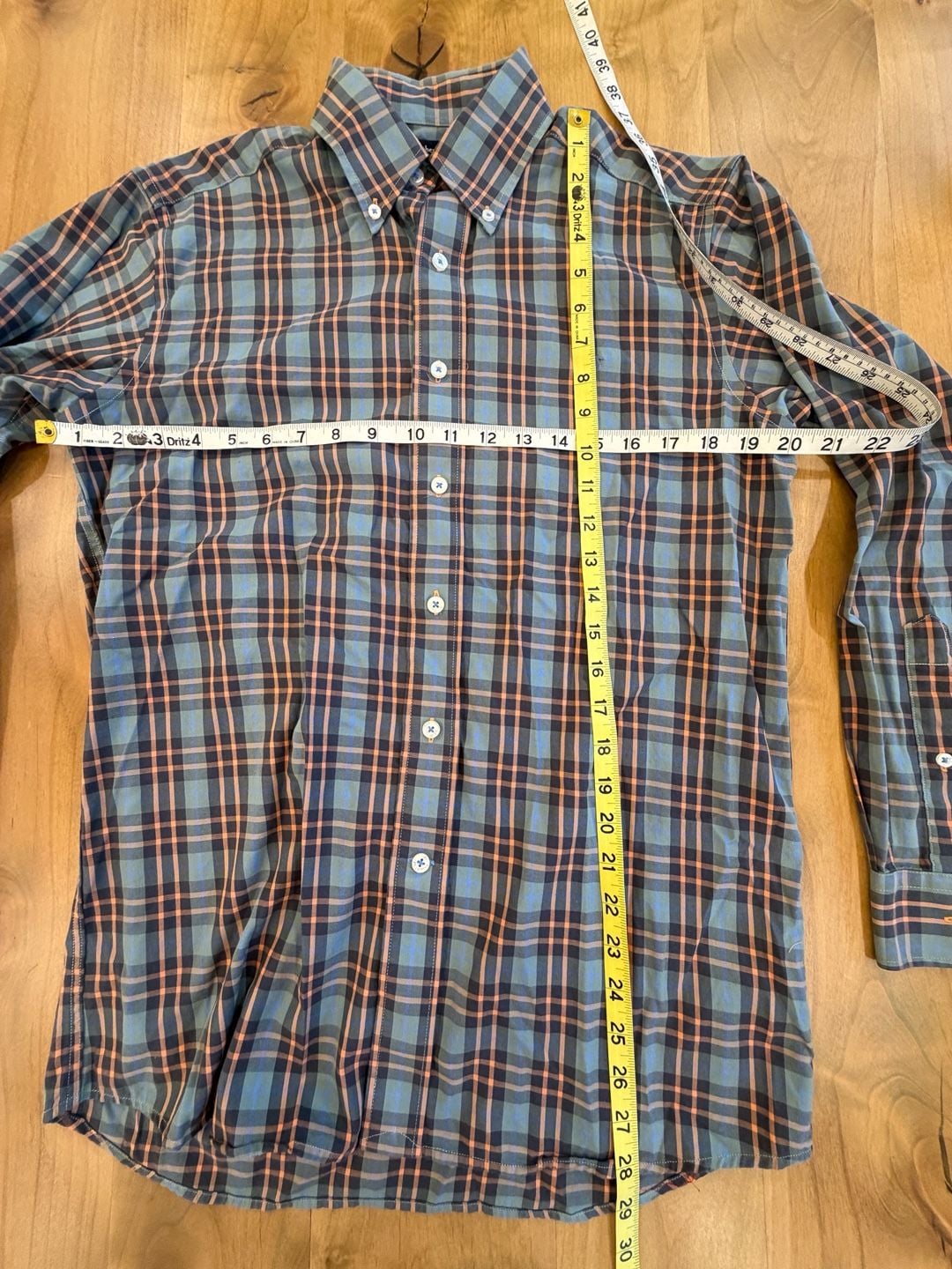 Southern Marsh Plaid Button Down Shirt Size S Blue Orange Long Sleeve 3