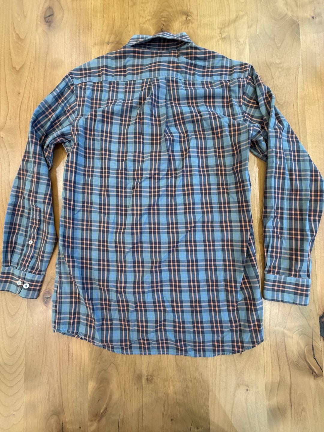 Southern Marsh Plaid Button Down Shirt Size S Blue Orange Long Sleeve 4