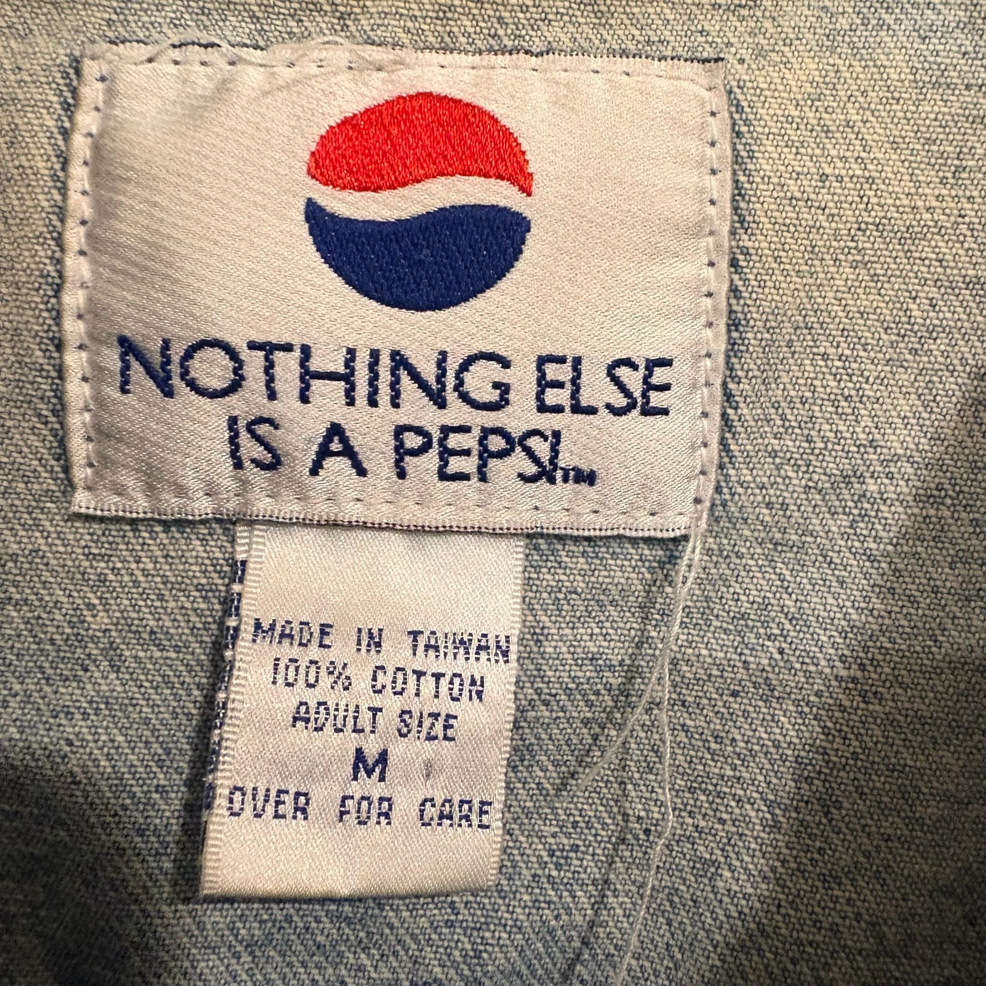 Vintage Pepsi Denim Trucker Jacket M Light Wash 90s Y2K Nothing Else Is Pepsi 3