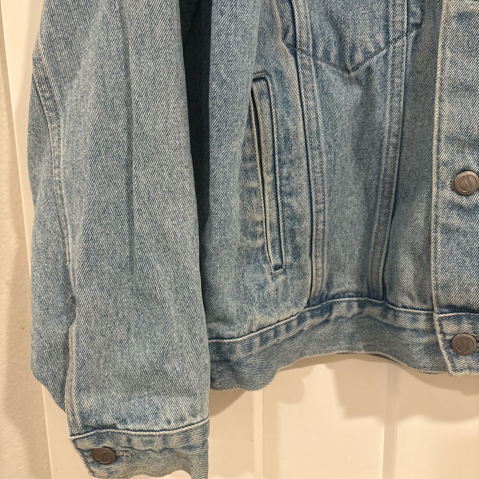 Vintage Pepsi Denim Trucker Jacket M Light Wash 90s Y2K Nothing Else Is Pepsi 13