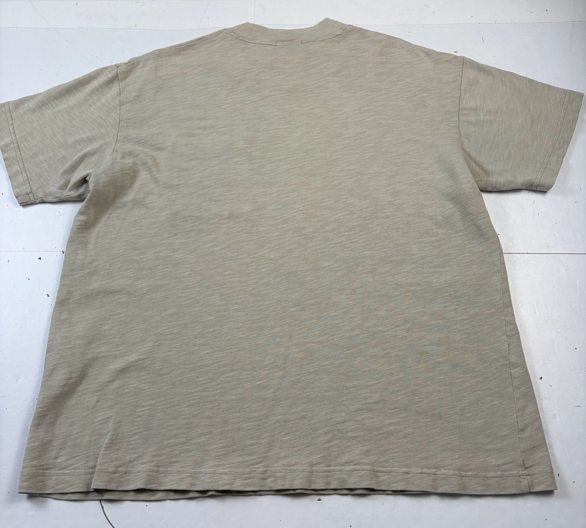 Kith Pocket T-Shirt Tan Slub Cotton Embroidered Logo Size L (OF) *small stain on sleeve 8