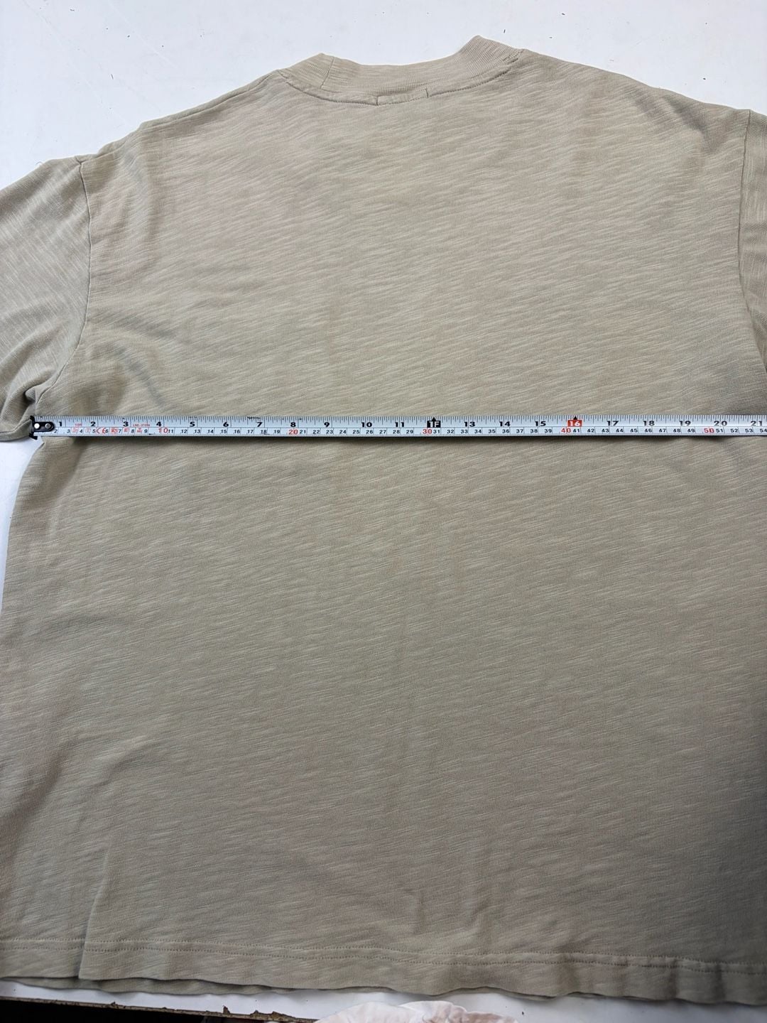 Kith Pocket T-Shirt Tan Slub Cotton Embroidered Logo Size L (OF) *small stain on sleeve 11