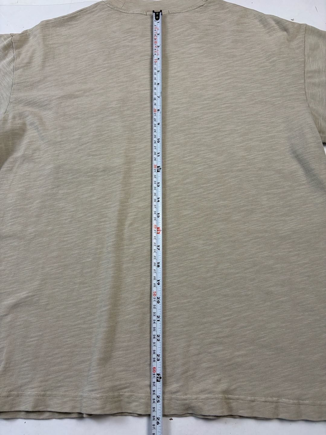 Kith Pocket T-Shirt Tan Slub Cotton Embroidered Logo Size L (OF) *small stain on sleeve 15