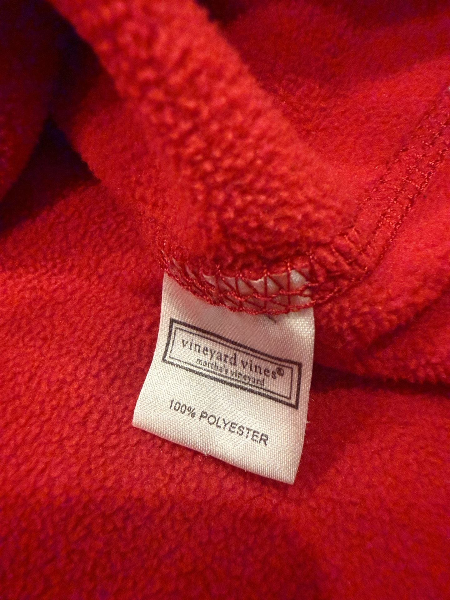 Vineyard Vines Fleece Pullover Size XL Red Quarter Zip 8