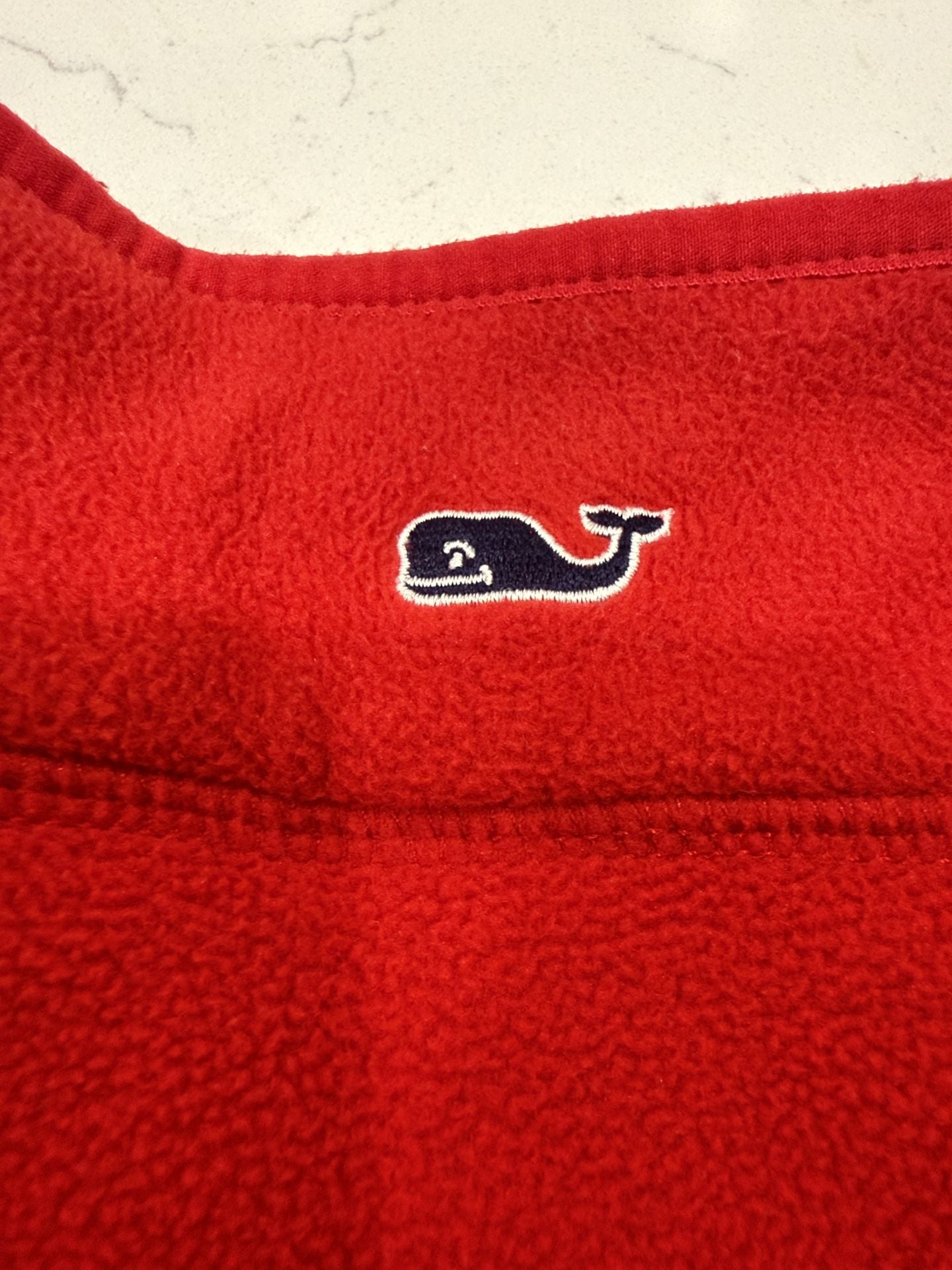 Vineyard Vines Fleece Pullover Size XL Red Quarter Zip 10