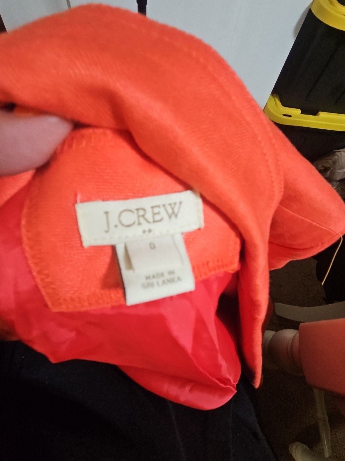 J.Crew Blazer Size 0 Orange Linen Cotton Blend Two Button Jacket 4