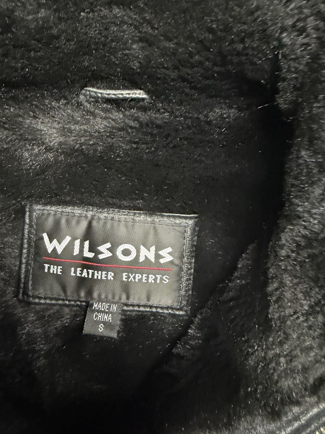 Wilsons Leather Jacket Size L Black Faux Fur Lined 5