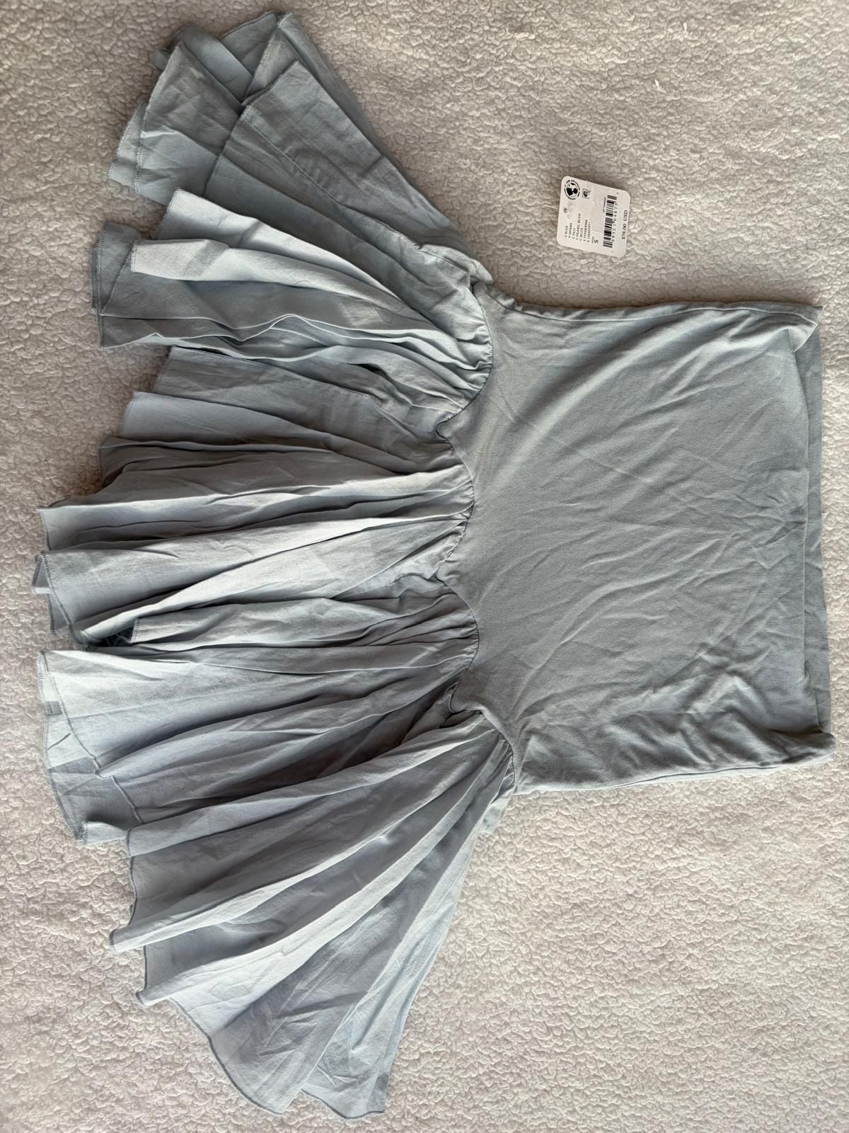 Free People Ruffle Mini Skirt Size S Blue 2