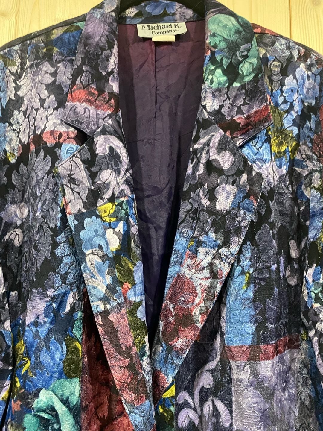 Michael K. Company Vintage Floral Brocade Patchwork Blazer Jacket 5
