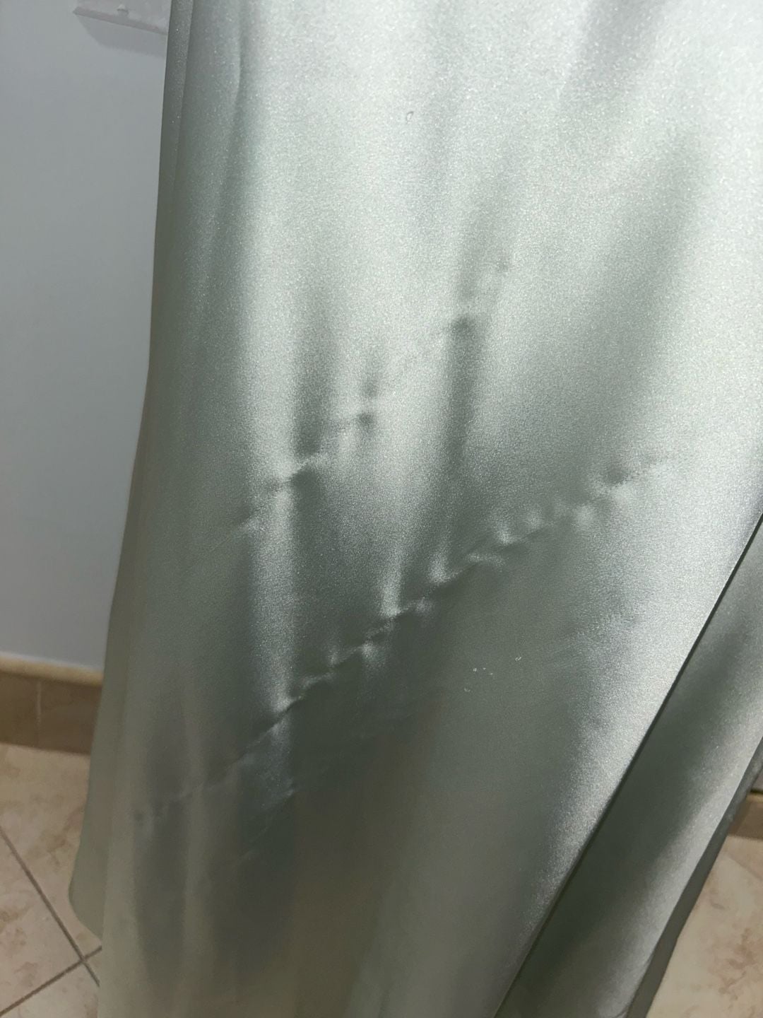 Satin Maxi Skirt Light Green Long Silk-Like Slip Skirt 7