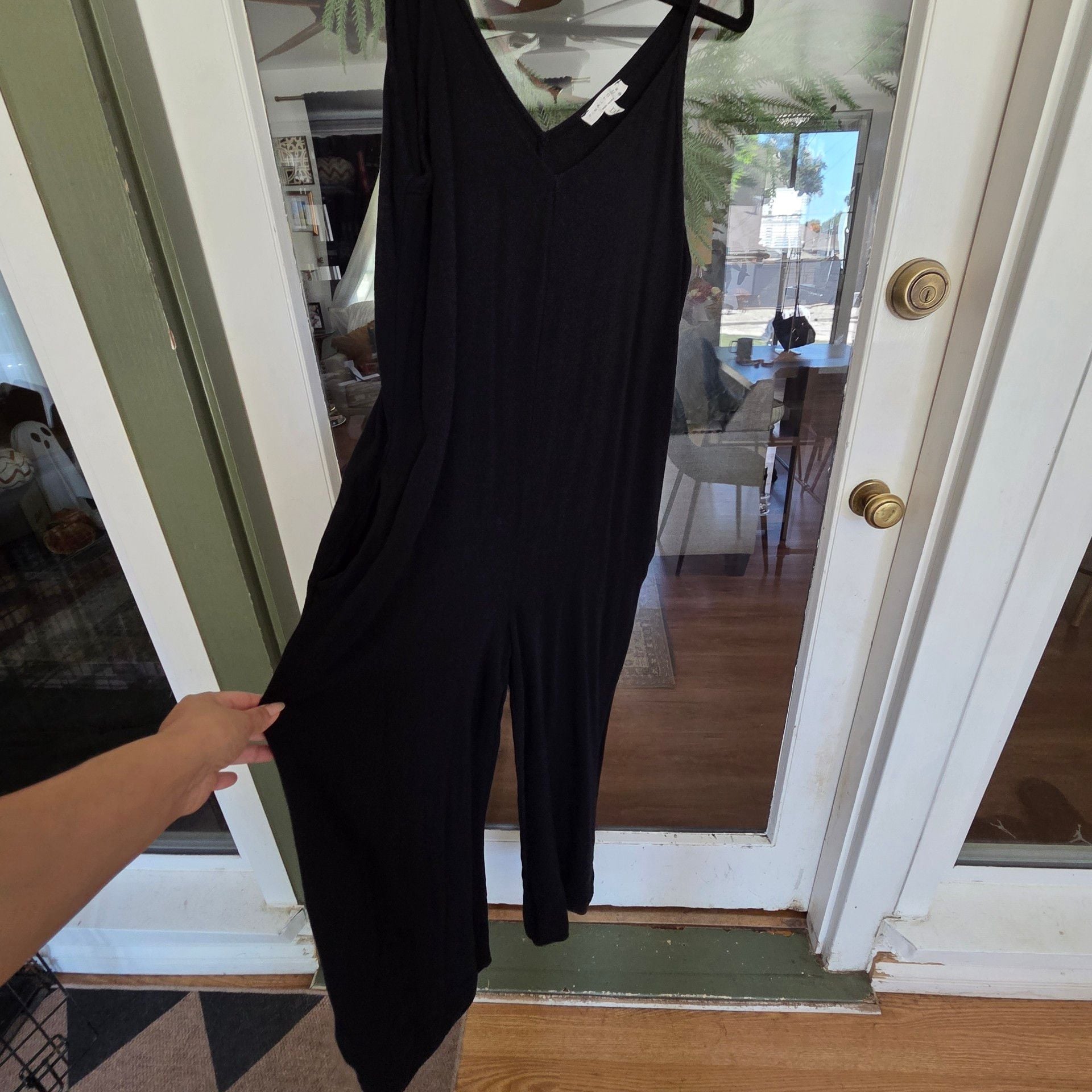 Final Touch Black V-Neck Jumpsuit Size S 2